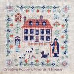 Riverdrift House - Miniature Jane Austen, zoom 3 (grille de broderie point de croix)