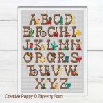 Tapestry Barn - Alphabet Cowboy - Wild West, zoom 3 (grille de broderie point de croix)