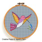 Tapestry Barn - Le ballet des colibris, détail 2 (grille point de croix)