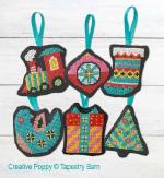 Tapestry Barn - Décorations de Noël, zoom 3 (grille de broderie point de croix)