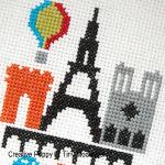 Tiny Modernist - Paris, zoom 2 (grille de broderie point de croix)