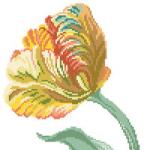 tulipe perroquet broderie point de croix création Monique Bonnin (détail)
