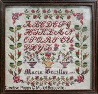 Marquoir ancien - Maria Braillon 1877 - transpos&eacute; au point de croix  - par Muriel Berceville