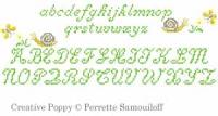 Perrette Samouiloff - planche Alphabet et mini motif, decor herisson (point de croix)