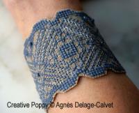 Agn&egrave;s Delage-Calvet - Bracelet manchette - effet dentelle, mod&egrave;le de bijou &agrave; broder au point de croix