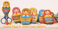 Gera! Kyoko Maruoka - Matryoshka, Trio d&#039;accessoires de brodeuse (grille de broderie point de croix)
