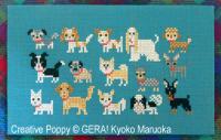 Gera! Kyoko Maruoka - 15 petits chiens - s&eacute;rie 2 (grille de broderie point de croix)