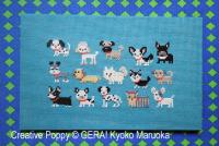 Gera! Kyoko Maruoka - 15 petits chiens (grille de broderie point de croix)
