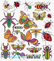 Lesley Teare - Motifs Insectes et Papillons (grille de broderie point de croix)