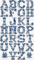 Lesley Teare Designs - Alphabet Bleu de Delft (grille point de croix)