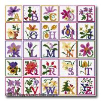 Lesley Teare Designs - Alphabet floral (grille point de croix)