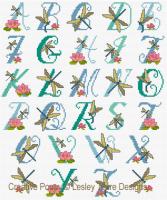 Lesley Teare Designs - Alphabet aux libellules (grille point de croix)