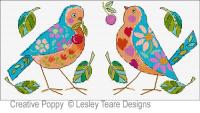Lesley Teare - Duo d&#039;oiseaux (grille de broderie point de croix)