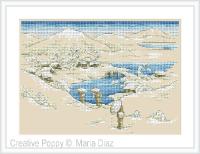 Maria Diaz - Paysage japonais sous la neige (grille de broderie point de croix)