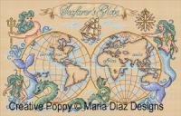 Maria Diaz - Carte marine (globe terrestre) (grille de broderie point de croix)