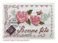 Monique Bonnin - Les roses anciennes (Bonne f&ecirc;te) (grille point de croix)