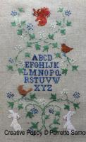 Perrette Samouiloff - Banni&egrave;re d&#039;hiver aux baies bleues (grille de broderie point de croix)