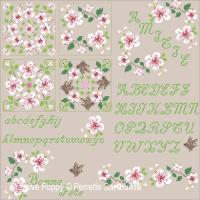 Perrette Samouiloff - Motifs fleurs de cerisier (grille de broderie point de croix)
