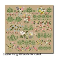 Frises mille-fleurs - grille point de croix - cr&eacute;ation Perrette Samouiloff