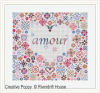Riverdrift House - Coeur d&#039;Amour (grille de broderie point de croix)