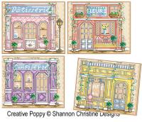 Shannon Christine Wasilieff - Devantures de boutiques (grille de broderie point de croix)