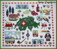 Traditions suisses, broderie point de croix, Tams Creations