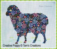 Tam&#039;s Creations - Sheep-in-patches, le mouton en patch (grille de broderie point de croix)