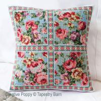 Tapestry Barn - Les roses anciennes - Coussin d&#039;&eacute;t&eacute; (grille de broderie point de croix)