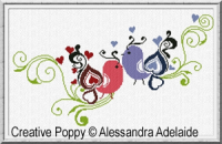 Alessandra Adelaide - Passeroli de la Saint Valentin (grille point de croix)