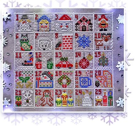 Calendrier de l'avent de Noël avec 24 animaux Cross Stitch Pattern